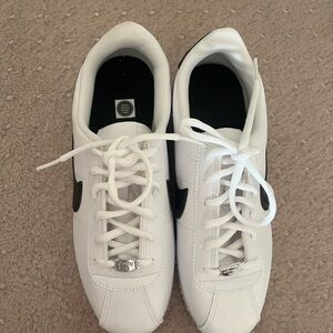 White Sneakers with Black Accents